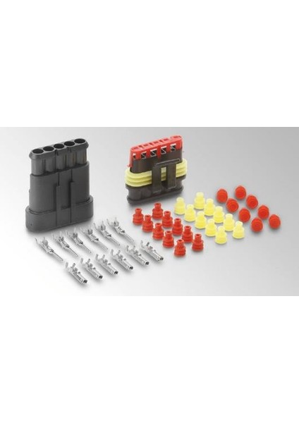 5 Pin Süperseal Su Geçirmez Araç Konnektörü Dişi-Erkek 15 mm
