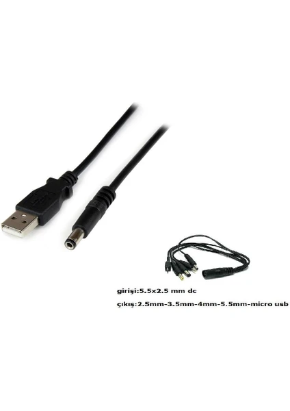 USB To Dc Kablo Çoklu