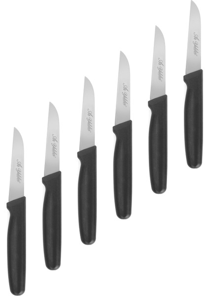 Sebze Bıçak 11 cm Siyah 6'lı