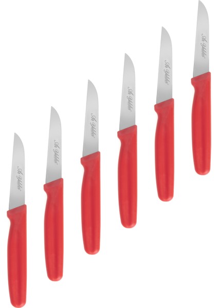 Sebze Bıçak 11 cm Kırmızı 6'lı