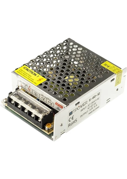 12V 5A Metal Kasa Adaptör - LED Driver