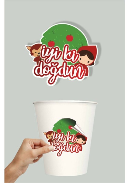 Kırmızı Başlıklı Kız Konseptli Sticker 20'li