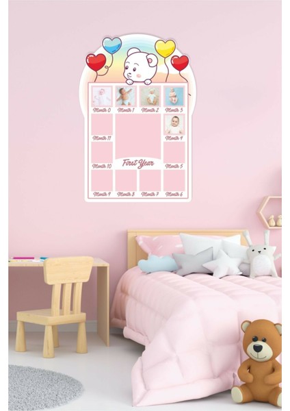 Kız Bebek 12 Aylık Hatıra Panosu