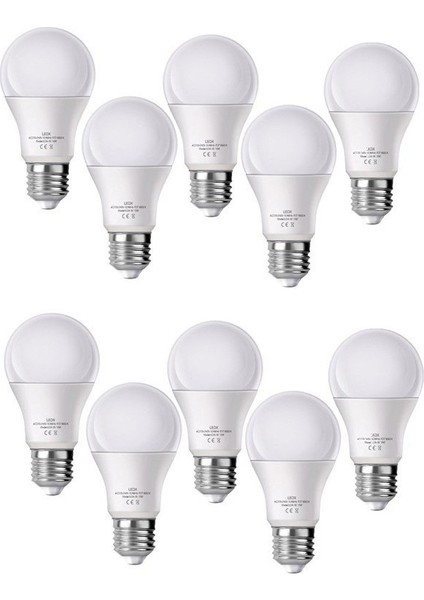- 15W LED Ampül 1050 Lümen 220 Volt Beyaz E27 10 Adet