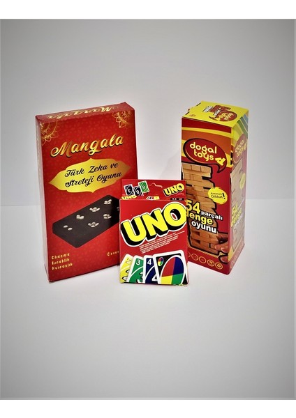 Jenga-Uno-Mangala 3'ü Bir Arada Akıl Kutu Oyunları