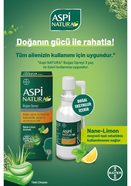 Aspi Natura Boğaz Spreyi 20 ml