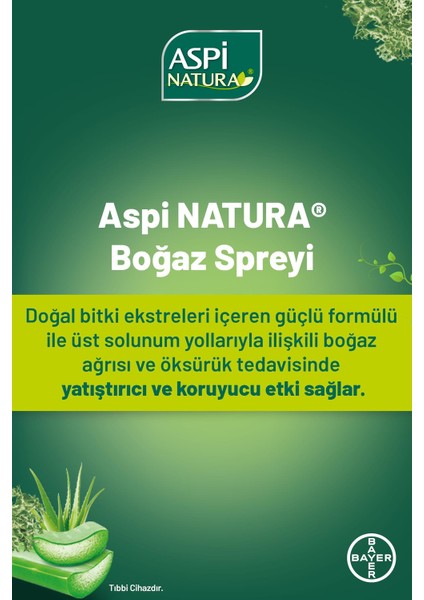 Aspi Natura Boğaz Spreyi 20 ml