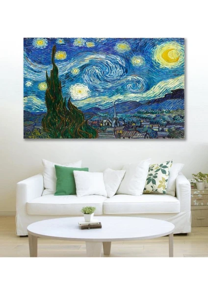 Hediyeler Kapında 70X100 Van Gogh Yıldızlı Gece Duvar Kanvas Tablo