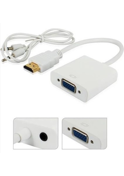 HDMI To VGA Dijital - Analog Monitör Çevirici Dönüştürücü (Krl-HDMI To Vga)