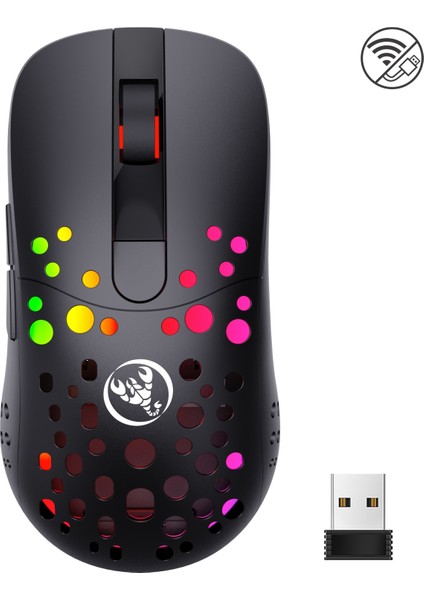 T100 Kablolu Kablosuz Çift Modlu Fare Siyah (Yurt Dışından)