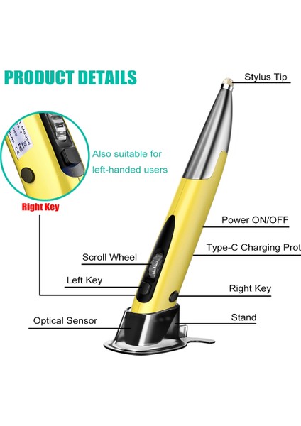 Bilgisayar Dikey Fare Sarı (Yurt Dışından)