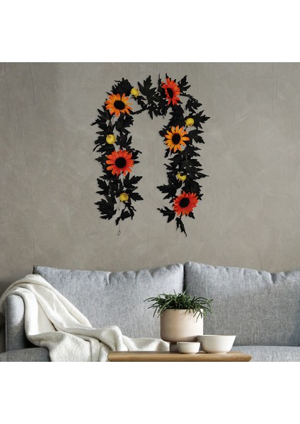 Yapay Gül Çiçek Çiçek Sahte Asma Asılı Garland Cadılar Bayramı Dekor Tek Rattan B (Yurt Dışından)