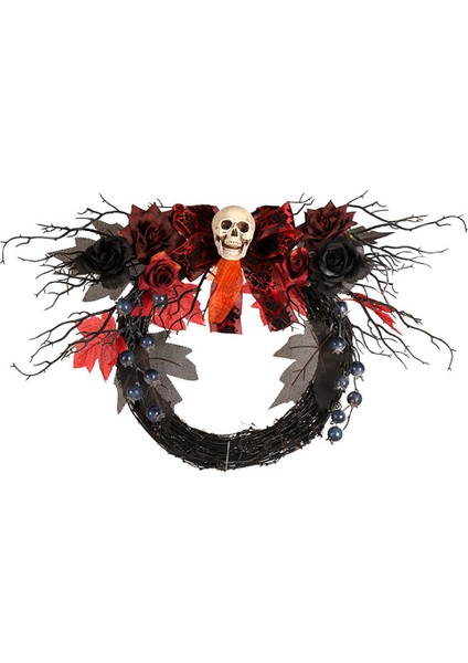 Çelenk Kafatası Kafa Yapay Benzersiz Süslemeleri Cadılar Bayramı Bahçesi Aile Için (Yurt Dışından)