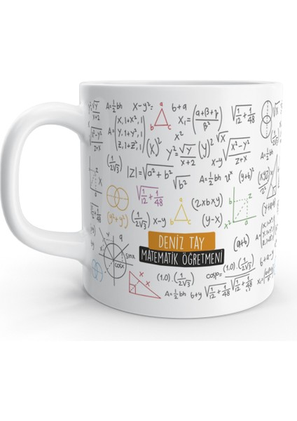 Matematik Öğretmeni Işlem Formül Tasarımlı Kişiye Özel Kupa Bardak