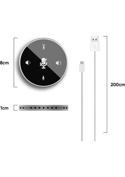 Masaüstü USB Konferans Hoparlörü Mikrofon Dahili Hoparlör (Yurt Dışından)