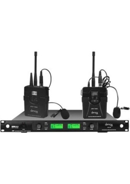 Denox ATR-720 Yaka Uhf Band Çift Yaka Tipi Telsiz Mikrofon Seti