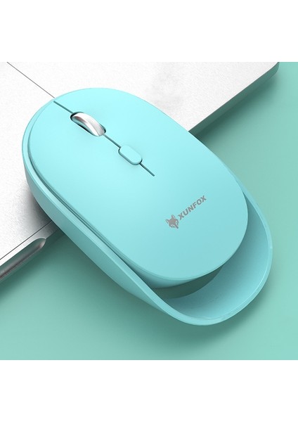 1600 Dpı 6-Tuşları Şarj Sessiz Kablosuz Fare 2.4g + Bluetooth Yeşil