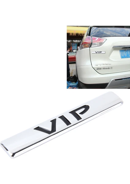 Oto Vıp Sticker Vıp Etiket Araba Çıkartmaları 3D Metal Moda Vıp Logo Araba Çıkartmaları-Gümüş (Yurt Dışından)