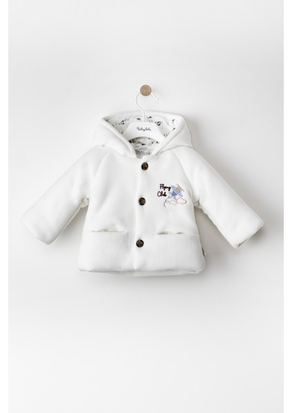 %100 Pamuk Polar Erkek Bebek Kapüşonlu Mont