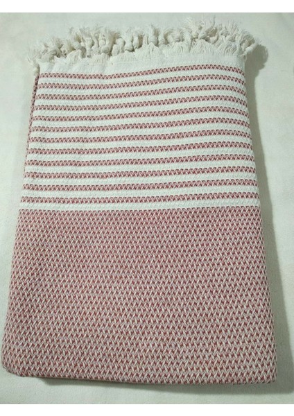 Pamuklu Kaymaz Hasır Dokuma Koltuk-Çekyat Örtüsü (180X220)-KIREMIT