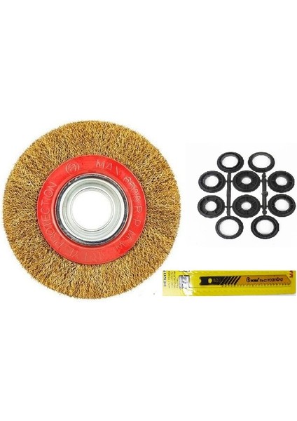 Saçaklı Daire Fırça Tel Fırça Spiral Taşlama 200 mm