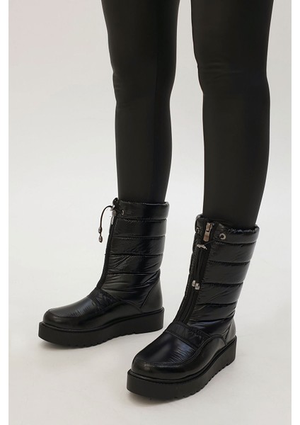 Kadın Siyah Rugan Kar Botu fiyatları