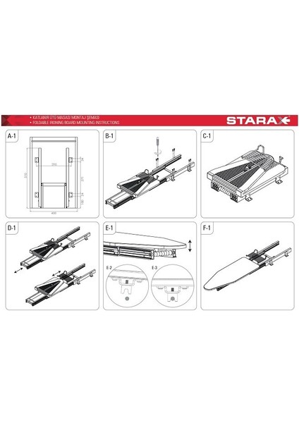 Katlanır Ütü Masası Antrasit S-6616-A