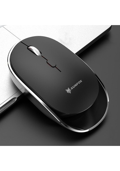 1600 Dpı 6-Tuşları Şarj Sessiz Kablosuz Fare 2.4g Kablosuz Siyah(Yurt Dışından)