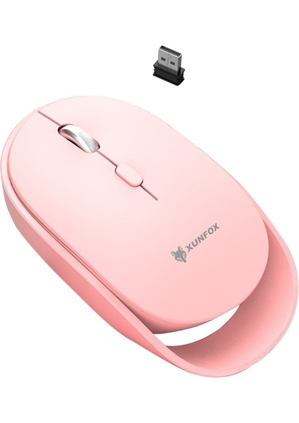 1600 Dpı 6-Tuşları Şarj Sessiz Kablosuz Fare 2.4g Kablosuz Pembe