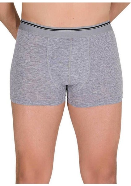 1097 Erkek Boxer 3 Adet Pamuklu Likralı Gri M
