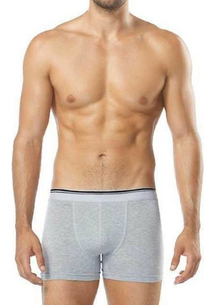 1097 Erkek Boxer 3 Adet Pamuklu Likralı Gri M