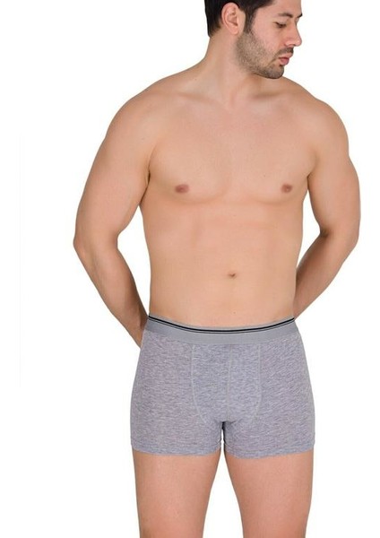 1097 Erkek Boxer 3 Adet Pamuklu Likralı Gri M