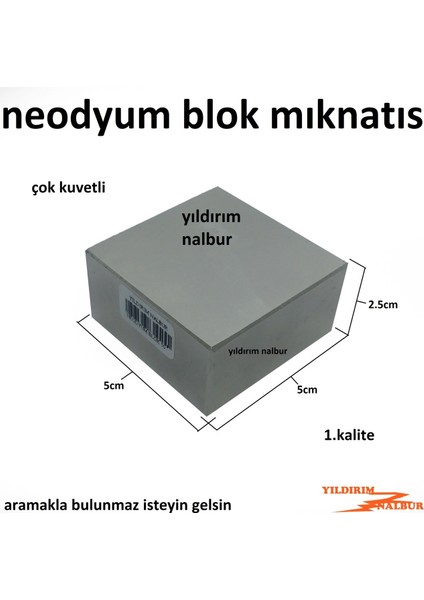 Neodyum Blok Küp Mıknatıs 50 x 50 x 25 cm Kare fiyatları