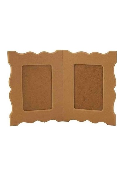 Telli Kavrak Ahşap Çerçeve 7 - Boyanabilir Ham Mdf - (24CM x 37CM )