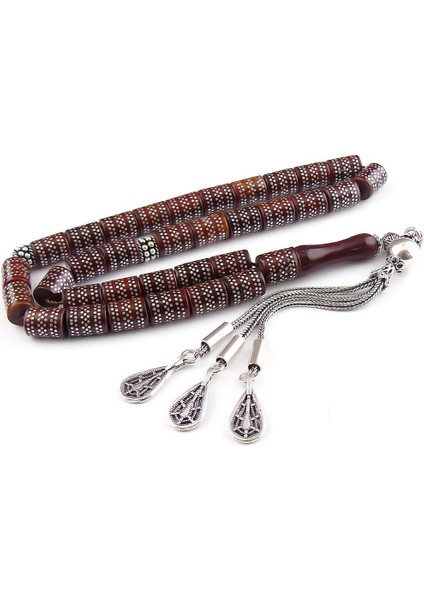 El Işi Gümüş Işlemeli Kesme Kuka Tesbih