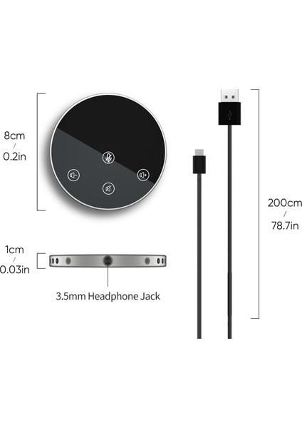 USB Hoparlör Mikrofon - Siyah (Yurt Dışından)