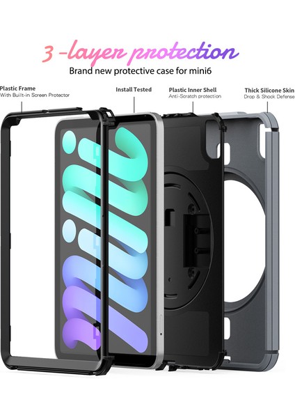 iPad Mini 6 Nesil 8.3'' Tam Vücut Koruması Için Tablet Kılıf (Yurt Dışından)