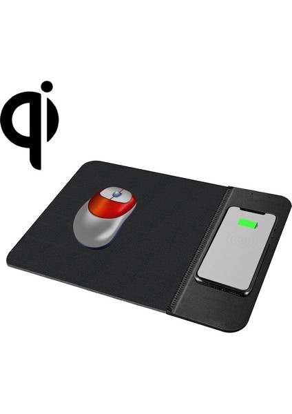 10W Aydınlatma Kablosuz Şarj Kauçuk Mouse Pad Siyah (Yurt Dışından)