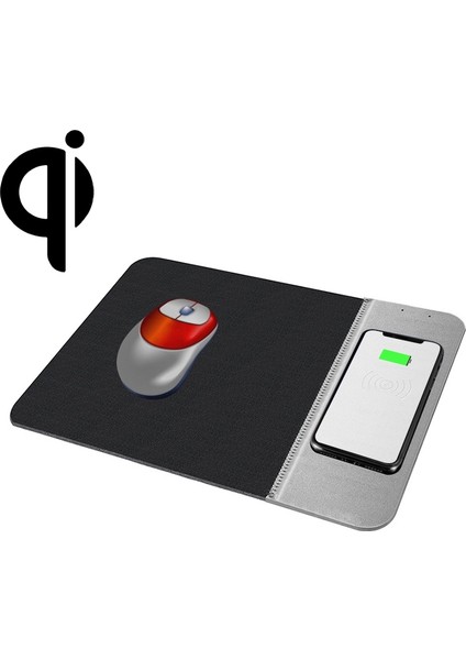 10W Aydınlatma Kablosuz Şarj Kauçuk Mouse Pad Gri (Yurt Dışından)