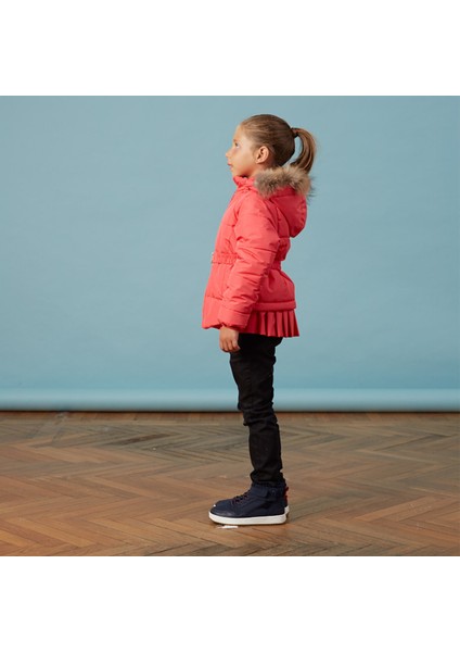 Bebe Pileli Nar Çiçeği Kız Anorak