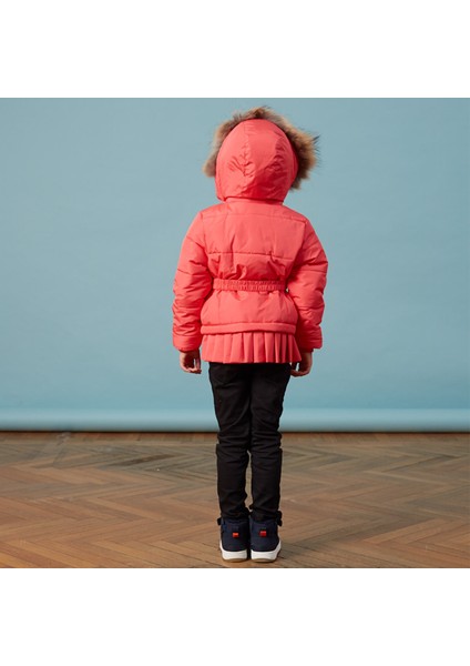 Bebe Pileli Nar Çiçeği Kız Anorak