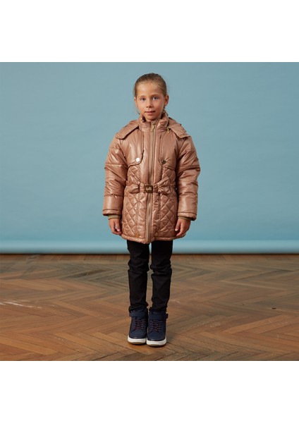 Kız Fiyonklu Camel Bebe Anorak