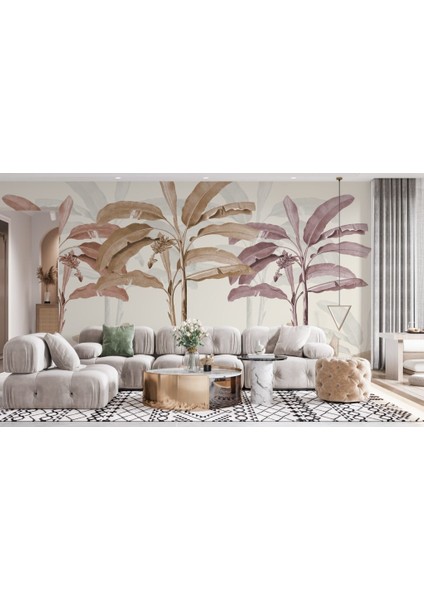 3D Renkli Geniş Yaprak Desenli Tropikal Duvar Kağıdı fırsatları