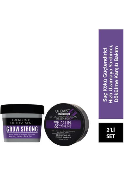Grow Strong Bakım Yağı 240 ml + Expert Biotin Caffeine Peeling Şuan 200 ml 2'li Set