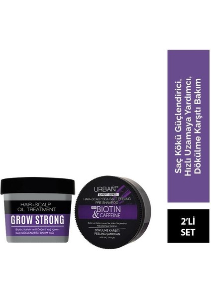 Grow Strong Bakım Yağı 240 ml + Expert Biotin Caffeine Peeling Şuan 200 ml 2'li Set
