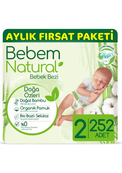 Bebek Bezi 2 Beden Mini Aylık Fırsat Paketi 252 Adet