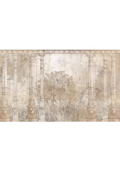 Eski Saray Ağaç Görünümlü 3D Duvar Kağıdı fiyatları