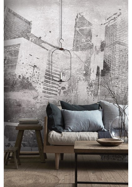 3D Eskitme Desenli Şehir Manzara Resimli Duvar Kağıdı fırsatları