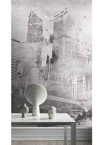 3D Eskitme Desenli Şehir Manzara Resimli Duvar Kağıdı indirimleri