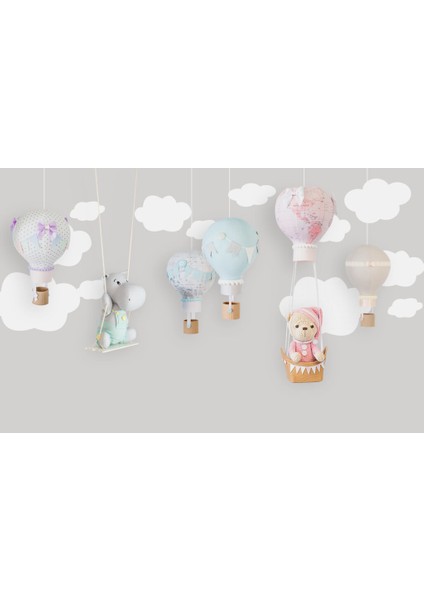 Bulutların Üstünde Uçan Ayıcık Desenli 3D Duvar Kağıdı fiyatları